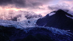 close-up photo of black and white mountains