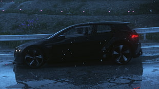 black 5-door hatchback, car, Driveclub, racing HD wallpaper