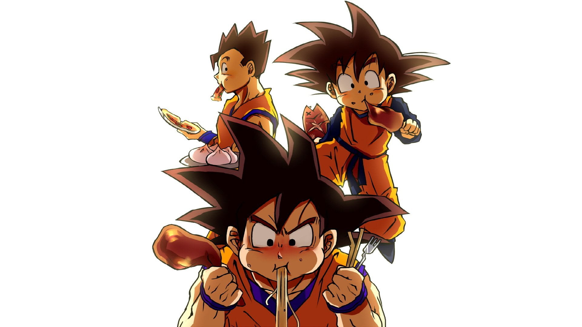 San Goku, Gohan, and Gotenks wallpaper, Dragon Ball Z, anime, Son Goku, Son Gohan