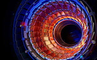 brown spiral staircase, Large Hadron Collider, technology, science HD wallpaper