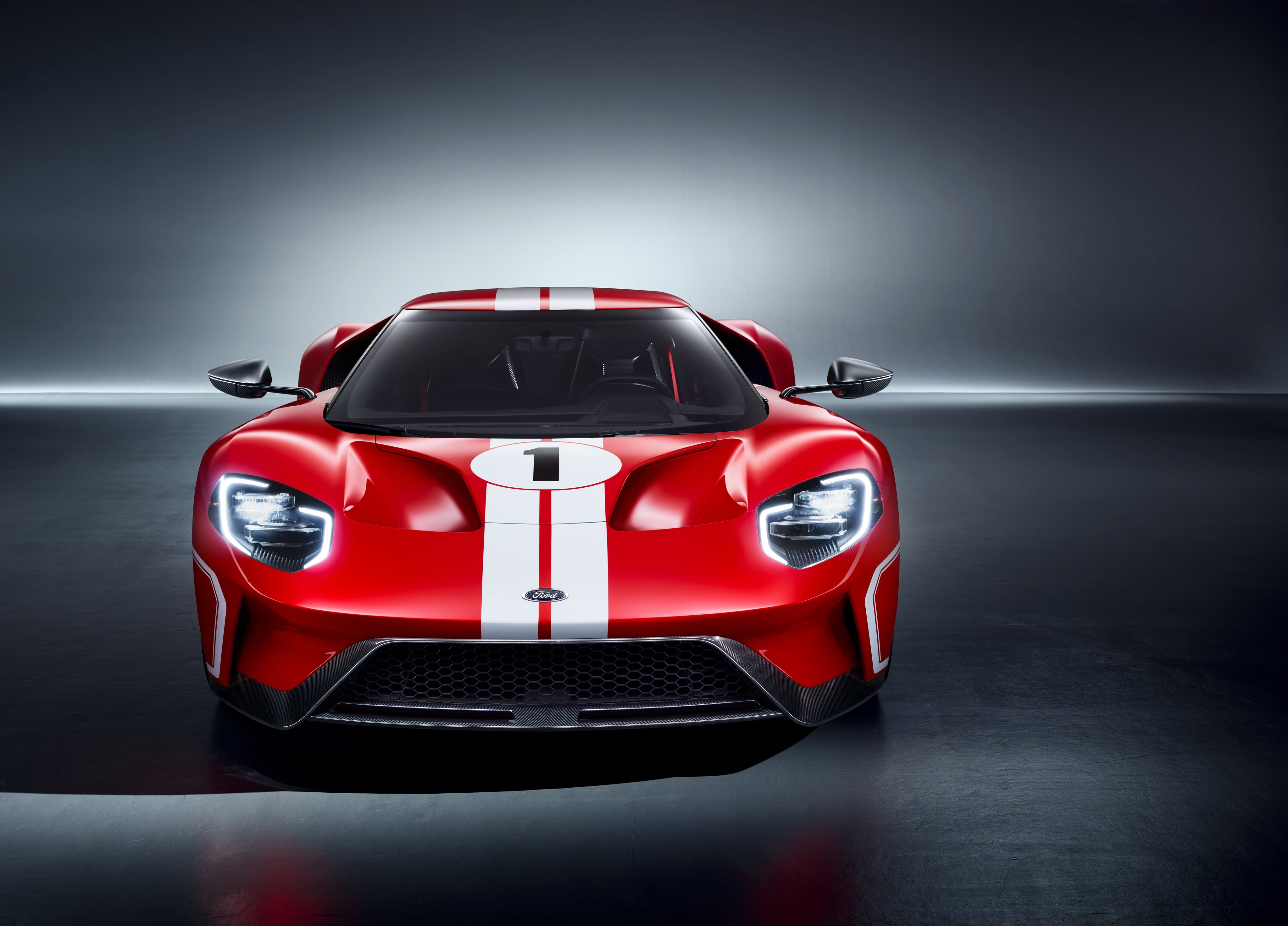 Photo of red and white luxury with racing stripes HD wallpaper | Flare