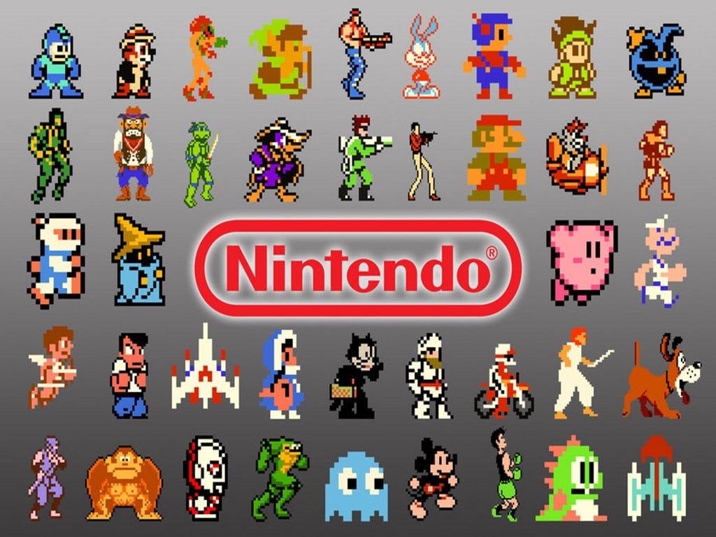 Nintendo logo, video games, collage, Nintendo, pixels HD wallpaper |  Wallpaper Flare