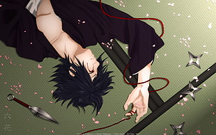 Uchiha Sasuke in black robe HD wallpaper