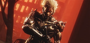 man in gray and black armor digital wallpaper, video games, artwork, Metal Gear Rising: Revengeance HD wallpaper