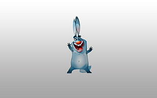 animated photo blue rabbit cartoon character HD wallpaper