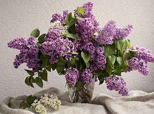 purple Lilac flower centerpiece