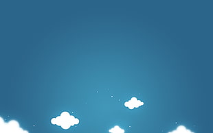 white cloud illustration, clouds, minimalism