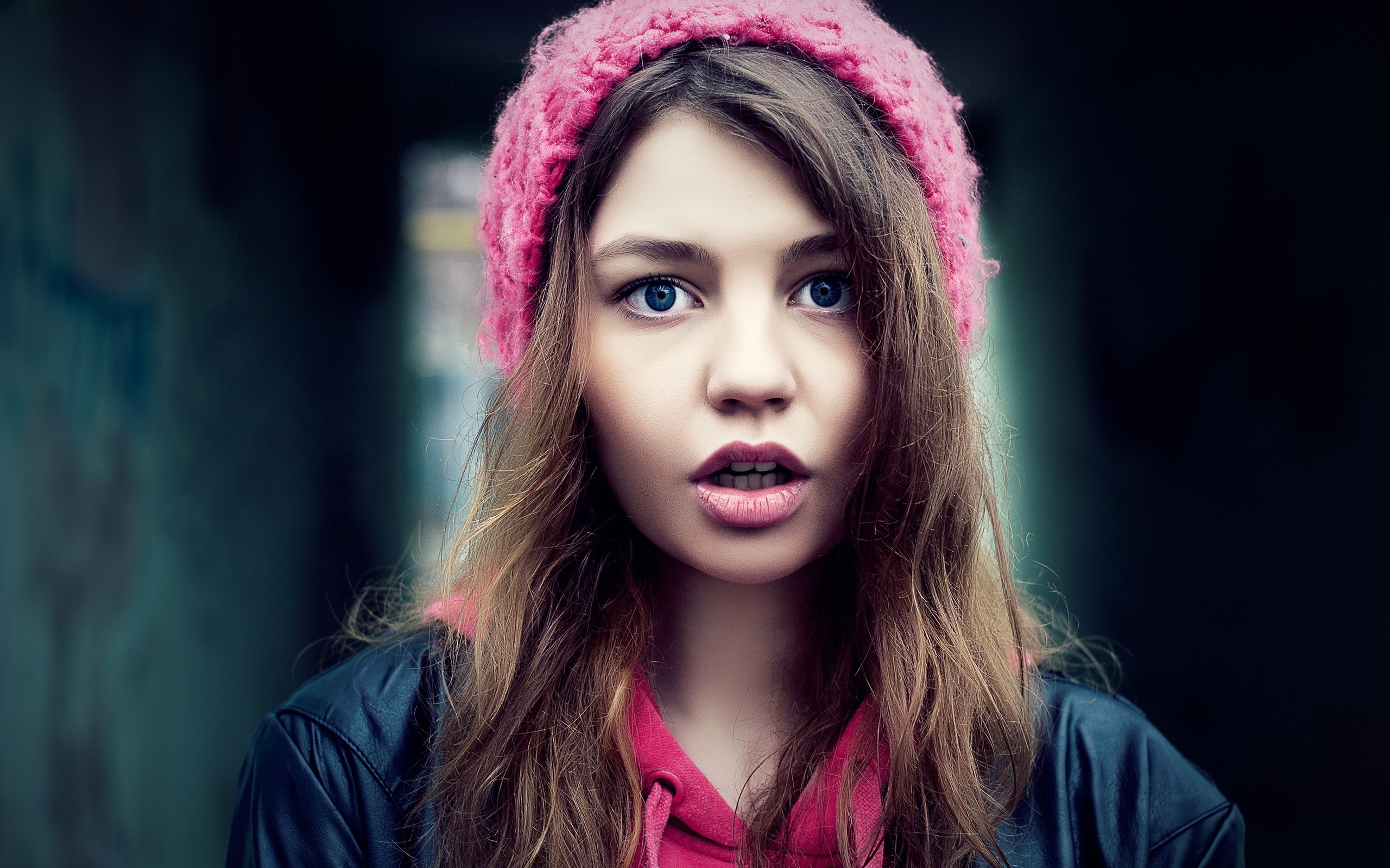 1920x1080 resolution | woman with pink beanie showing face HD wallpaper ...