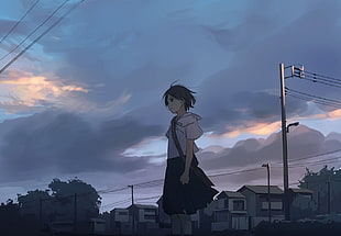girl anime illustration HD wallpaper