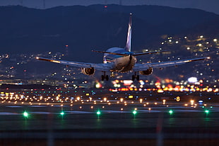 gray plane, airplane, airport, landing, aircraft HD wallpaper