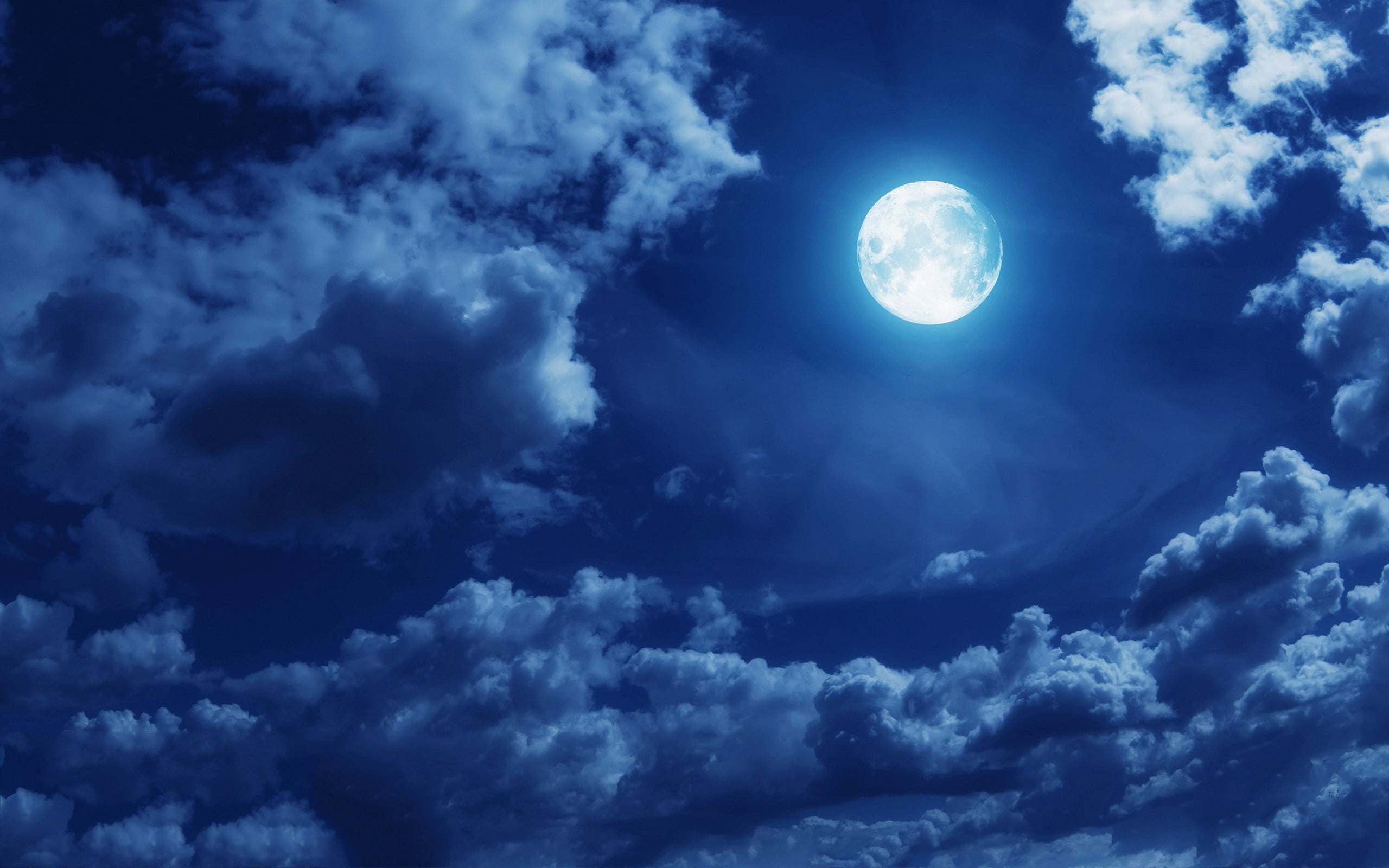 White moon, Moon, clouds, sky, moonlight HD wallpaper | Wallpaper Flare