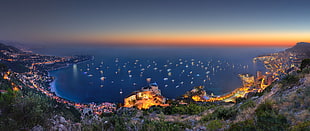 white boats, coast, landscape