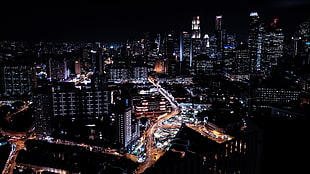 Tokyo Tower, Singapore, Skyscrapers, Night HD wallpaper