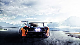 black and orange super car, car, McLaren P1 HD wallpaper