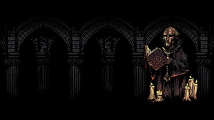 priest illustration, Darkest Dungeon, video games, dark HD wallpaper