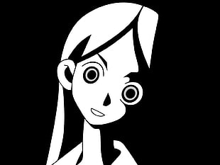 black and white female cartoon character