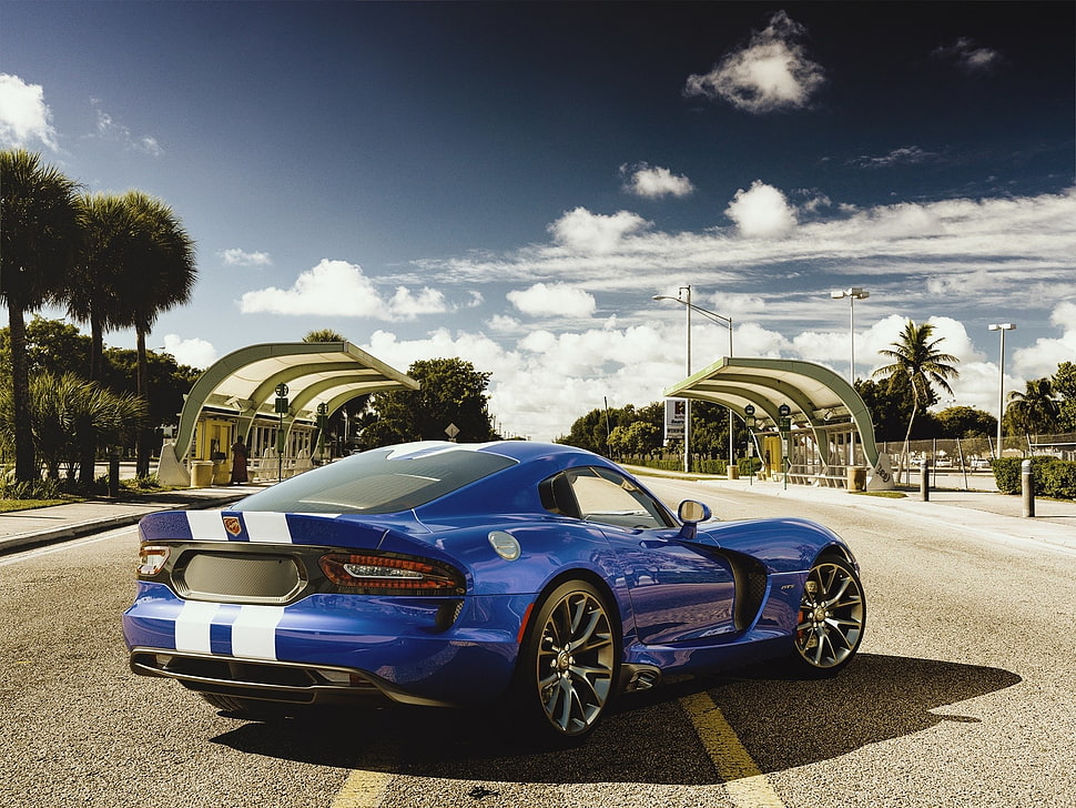 blue Dodge Viper, car, vehicle, Dodge Viper HD wallpaper