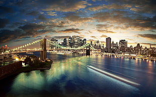 Brooklyn Bridge illustration HD wallpaper
