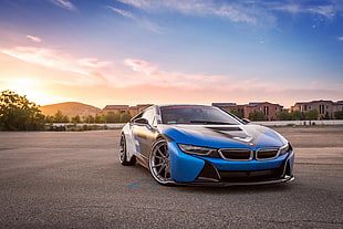 blue and black coupe