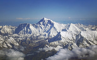 snow caps mountain, landscape