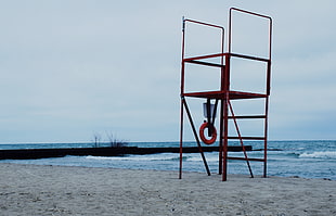 black metal framed glass top table, beach, water, Toronto HD wallpaper