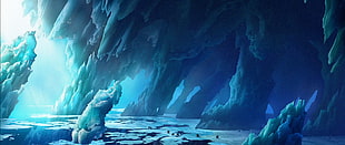 ice glaciers digital painting, concept art, landscape, animated movies, How to Train Your Dragon 2 HD wallpaper