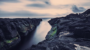 rock formation brown, coast, nature, sea