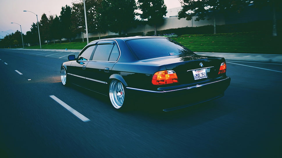 black sedan,  bmw E38, BMW, 750il, car HD wallpaper