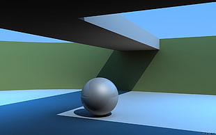 3D illustration of round gray ball