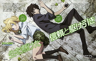 male and female anime characters wallpaper, Btooom!, Himiko