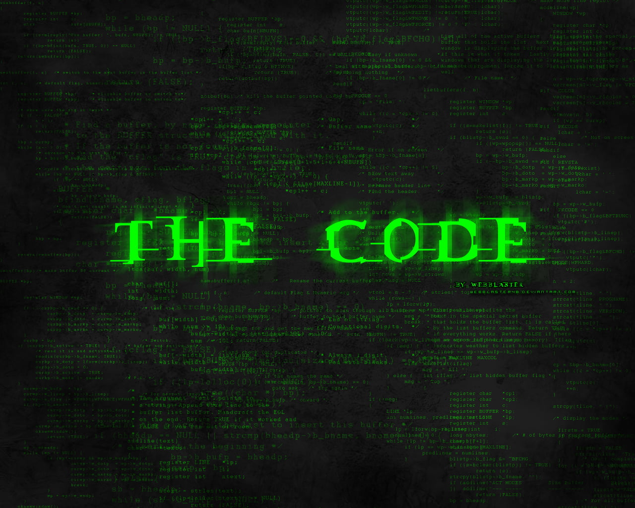 Online crop | The Code text with black background, code, typography ...
