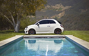 white 5-door hatchback, FIAT, car, vehicle, white cars HD wallpaper