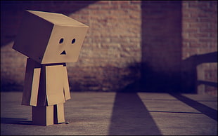 white and purple wooden table, Danbo