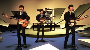 boy band illustration, The Beatles HD wallpaper