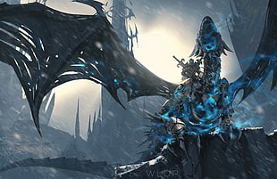 Lich King wallpaper, digital art, artwork, WLOP, video games