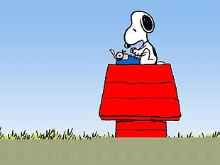 Snoopy on red house illustration, Snoopy, Peanuts (comic) HD wallpaper