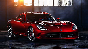 red coupe, Dodge Viper, 2013, vehicle, car HD wallpaper