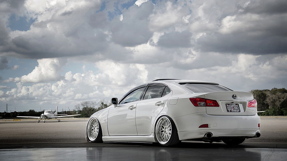 white sedan, Lexus HD wallpaper