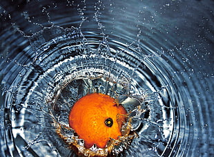 time lapse photo of orange on water HD wallpaper