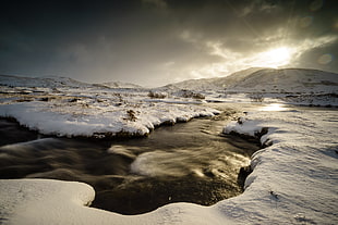 snow near water