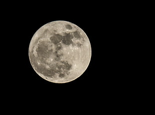 round silver-colored coin, night, Moon