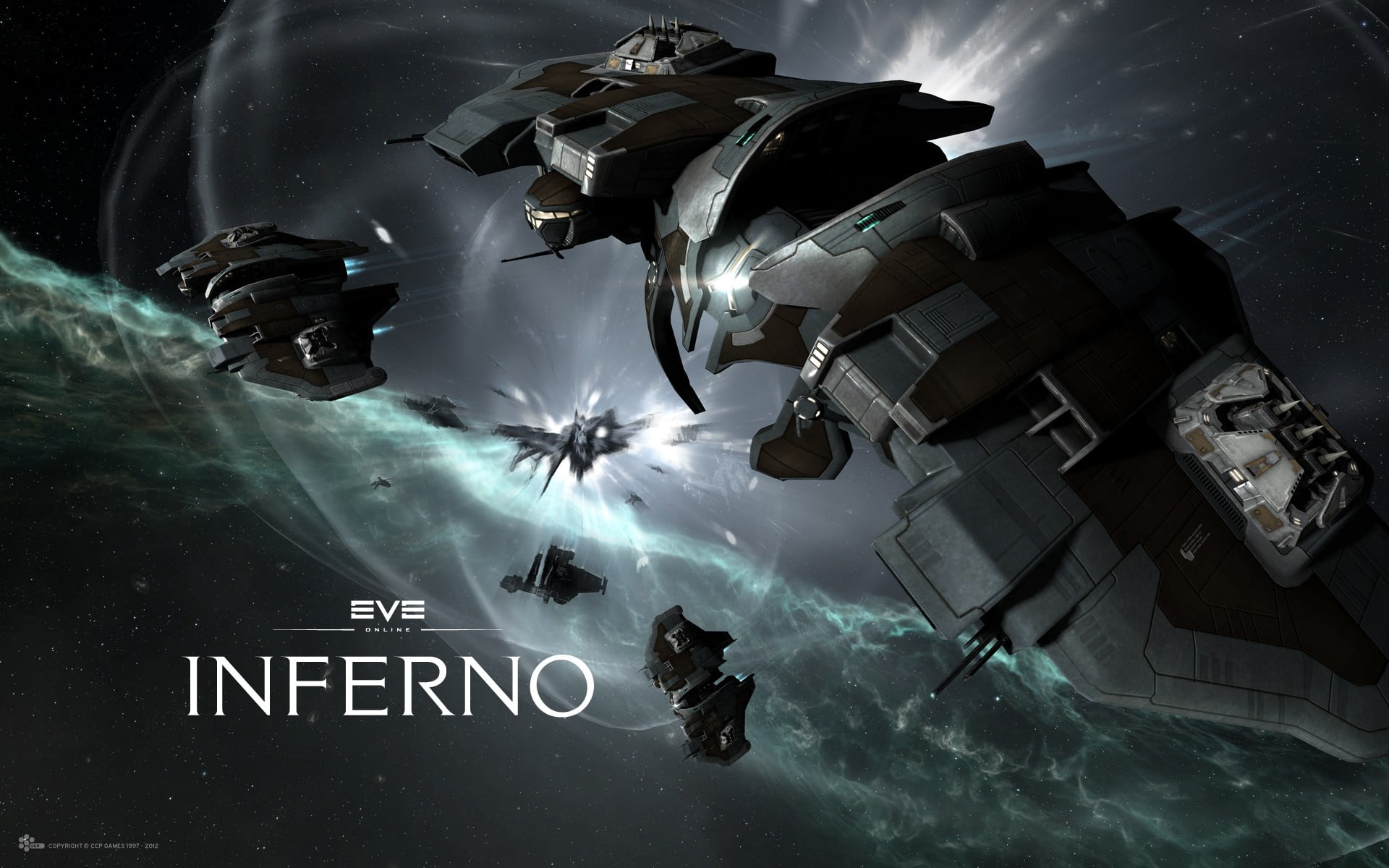 Eve Inferno digital wallpaper, EVE Online, Gallente, space, spaceship