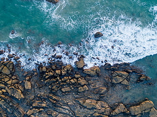 Shore,  Stones,  Sea,  Surf HD wallpaper