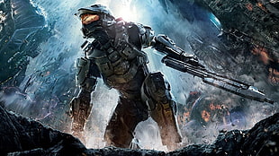 Halo Master Chief poster, Halo, Halo 4, video games, futuristic HD wallpaper