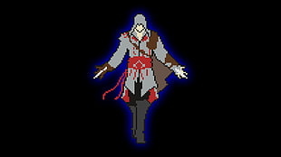 male character wallpaper, pixel art, minimalism, cubic, Assassin's Creed