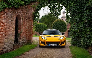 yellow sports car