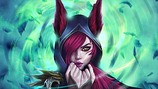 pink haired female character illustration, League of Legends, Xayah (League of Legends) HD wallpaper