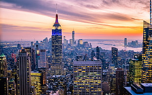 black painted building, city, skyscraper, photography, New York City