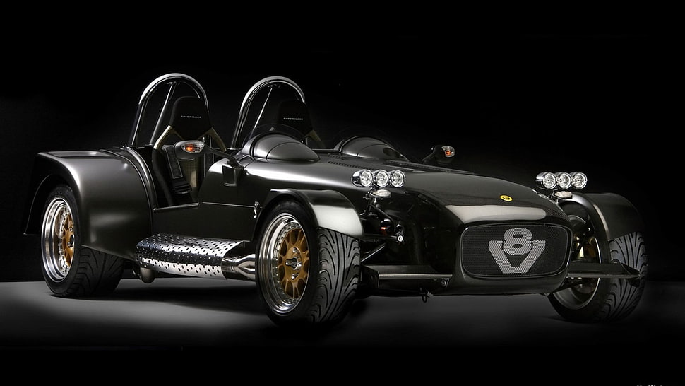 2008 black Caterham RST-V8 Levante, car, Roadster HD wallpaper