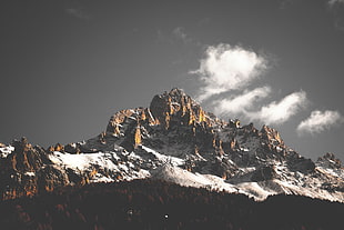 brown mountain filled with snow long exposure photography